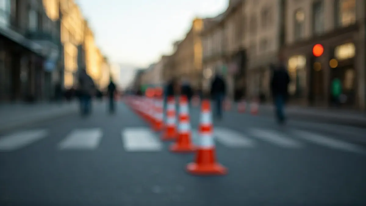 Generic image of orange cones and barriers indicating traffic closures.