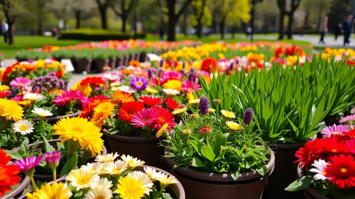 Imagen genérica de la distribución de flores y plantas organizada por el Ayuntamiento de Donostia.