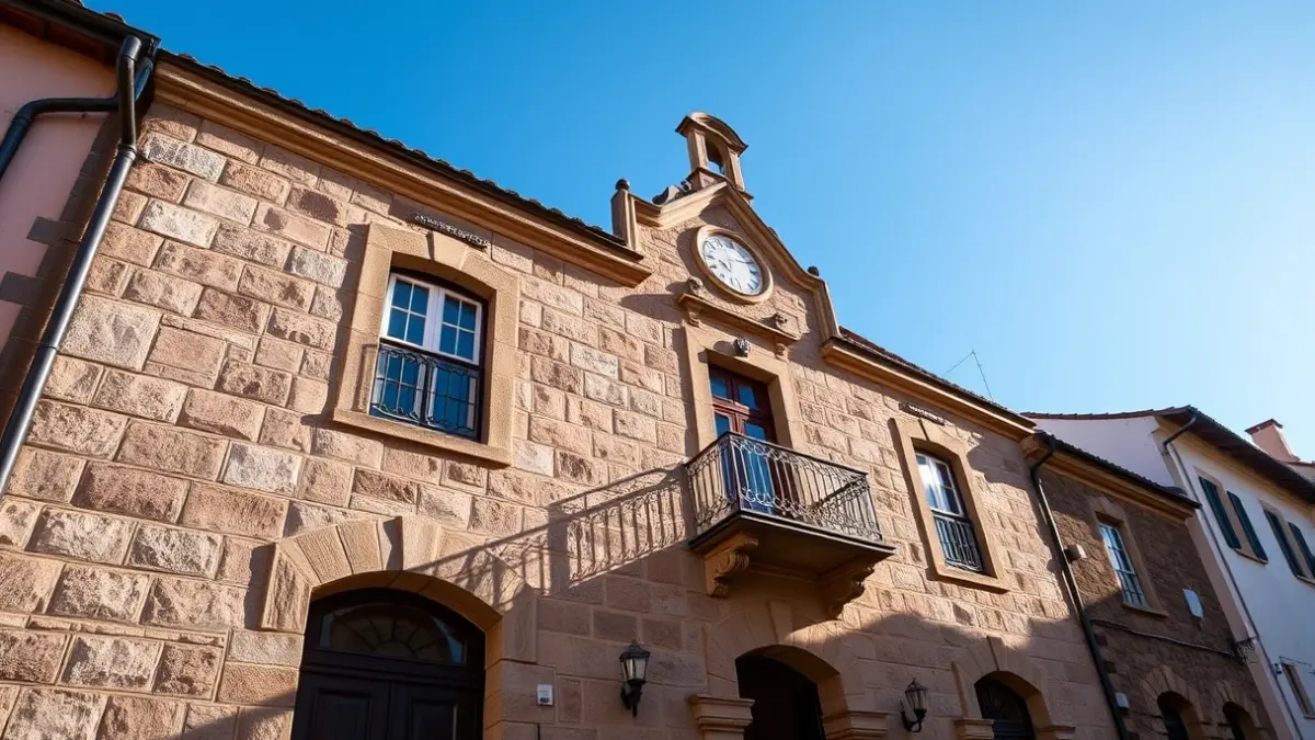 Durangoko udaletxearen irudi generikoa, eguzki argitan.