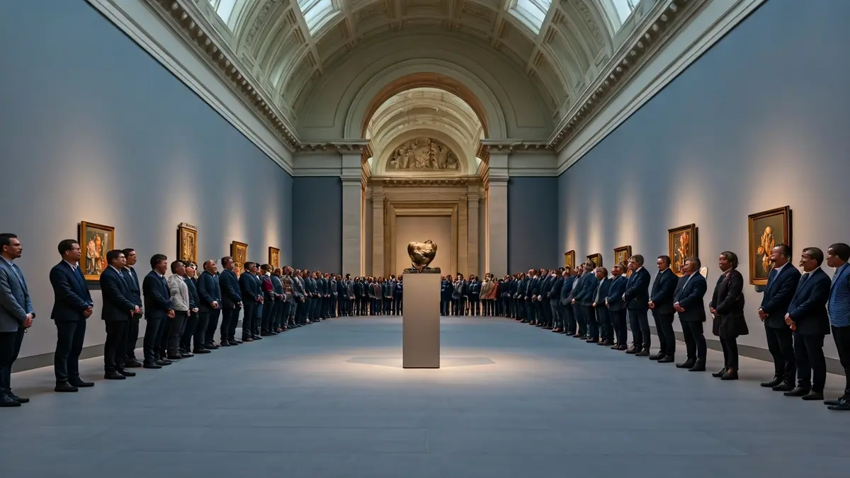 Irudi generikoa arte galeria huts batena, argi naturalarekin.