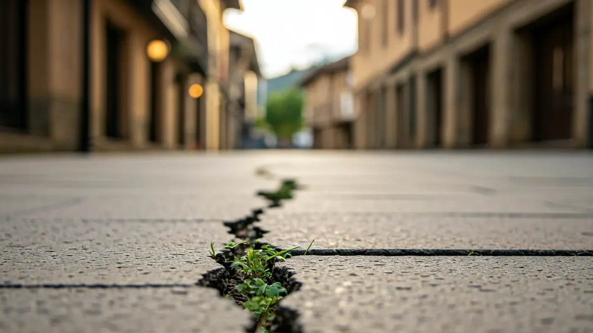 Irudi generikoa pitzadura batzuen eta lurraren ezegonkortasunaren adierazgarri, Elgoibarren Errezabal egoitzaren proiektuarekin lotuta.