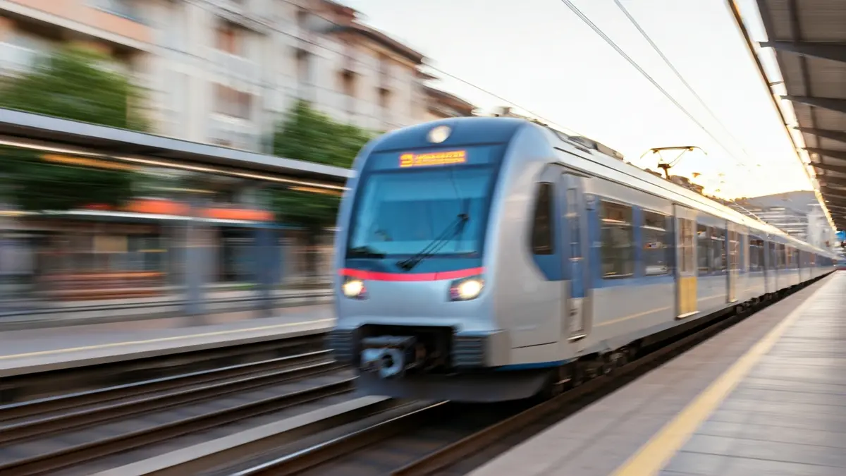 Generic image of a metro train arriving at a station.