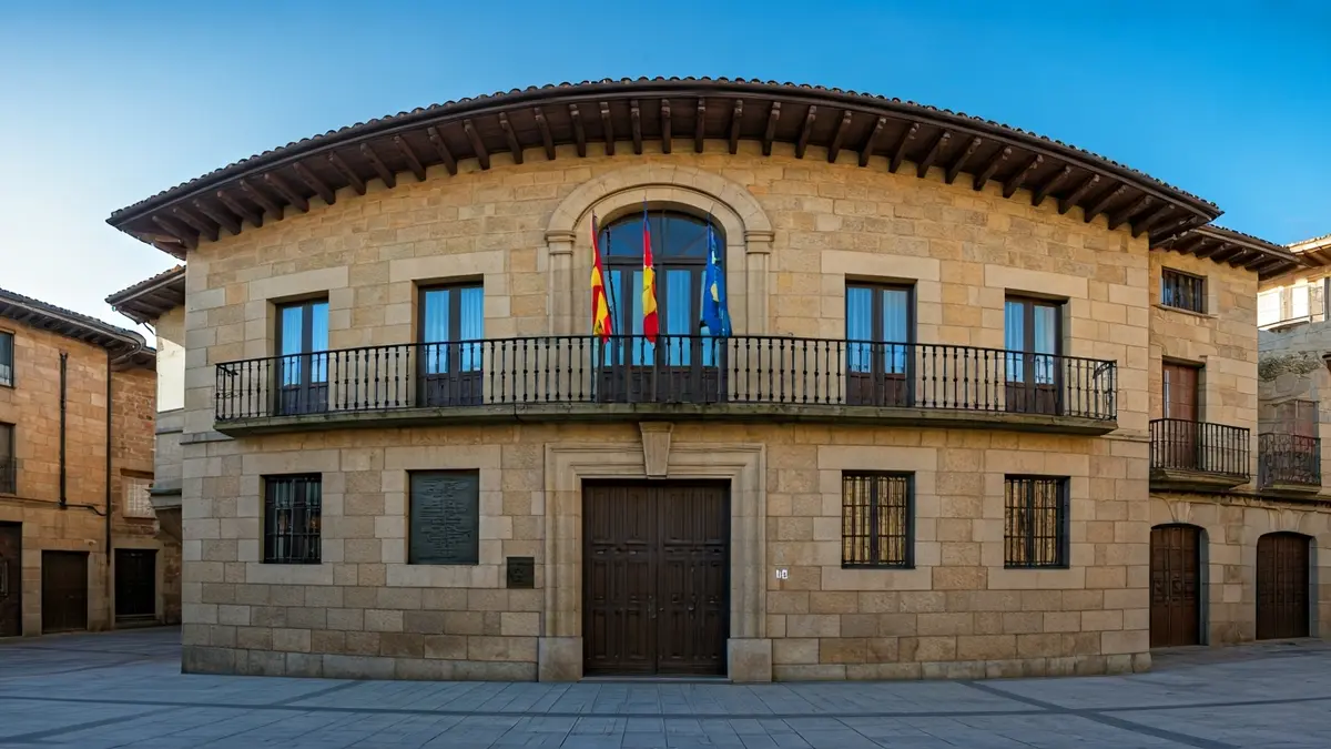 Eibarko udaletxearen irudi generikoa, eguzki argitan.