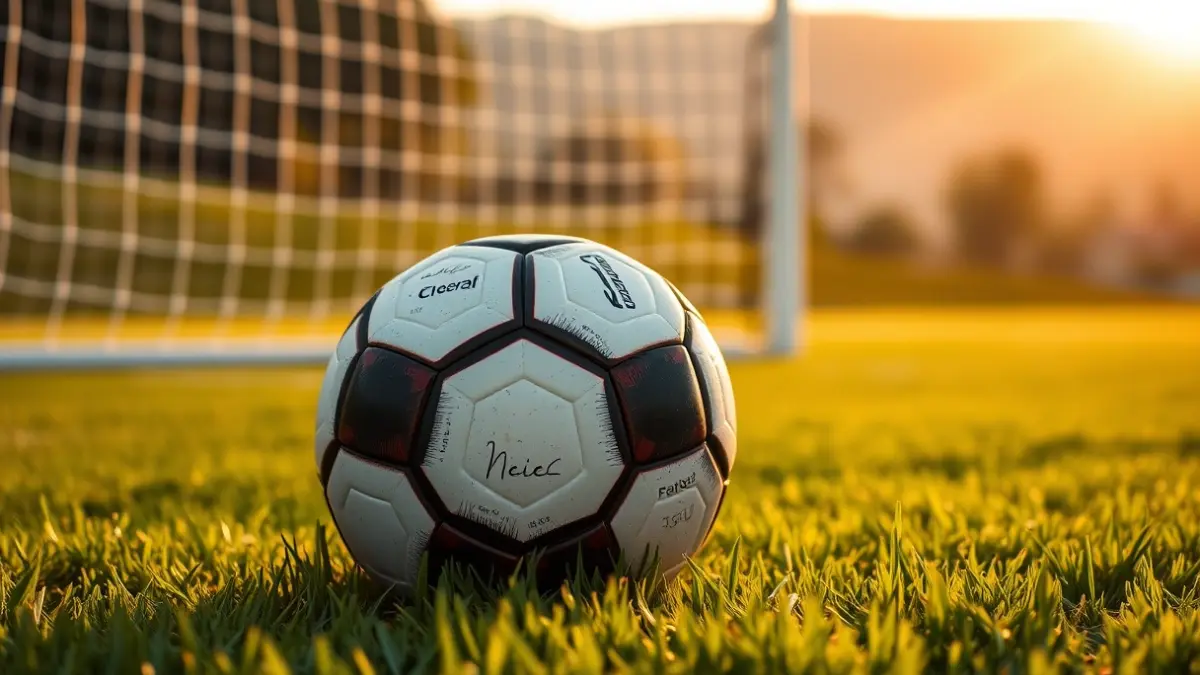 Irudi generikoa futbol-baloi bat belar gainean, atzealdean atea lausotuta.