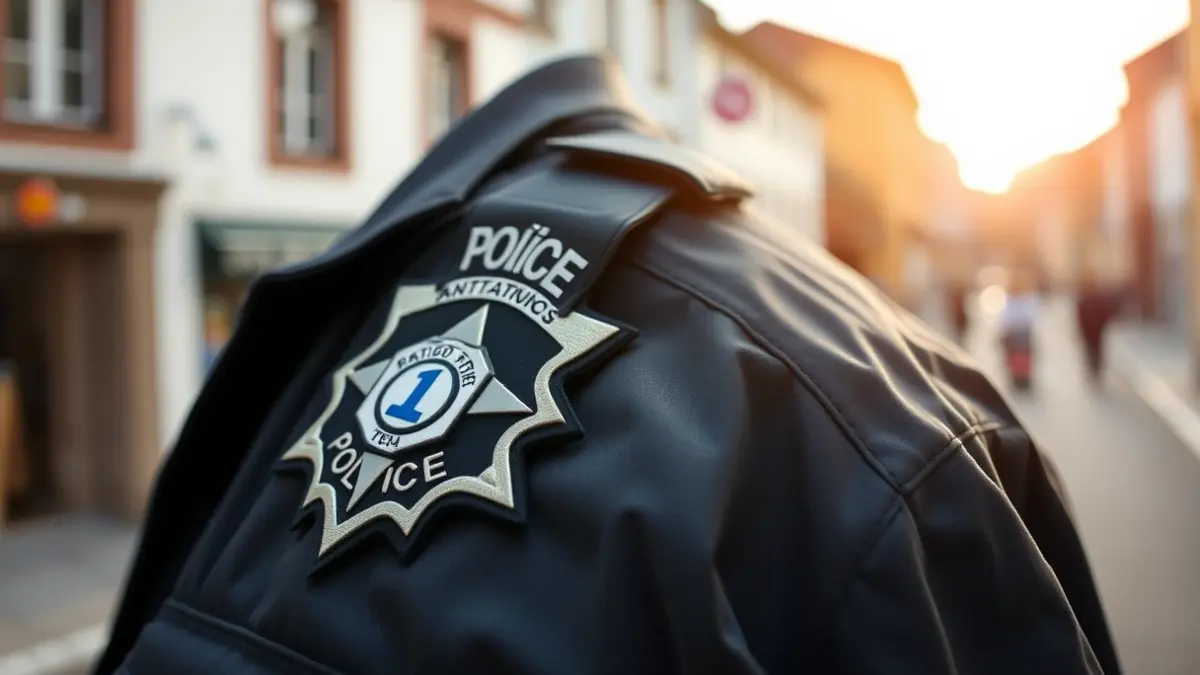 Irudi generikoa auzozainen txaparen, Eibarko kale baten atzealde lausoarekin.