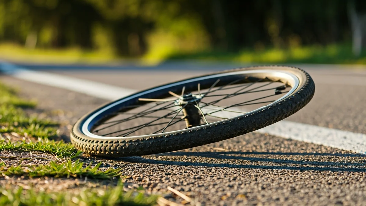Imatge genèrica d'una roda de bicicleta a terra, suggerint un accident de trànsit.