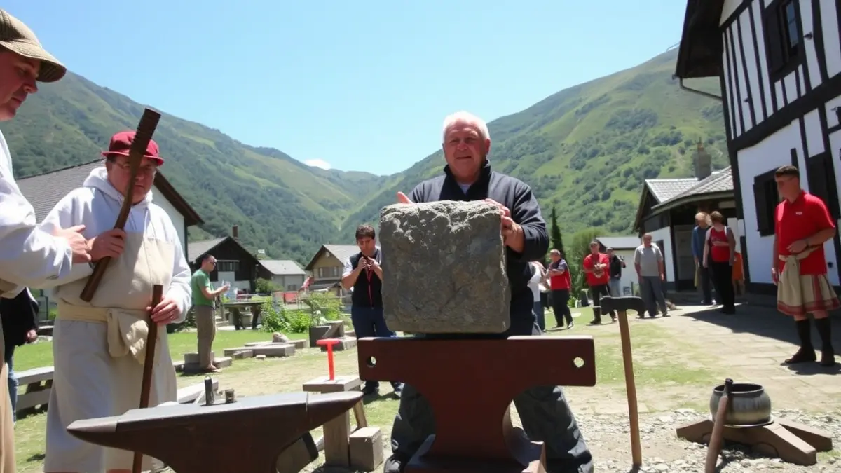 Women's rural sports exhibition at the Aiara festivities.