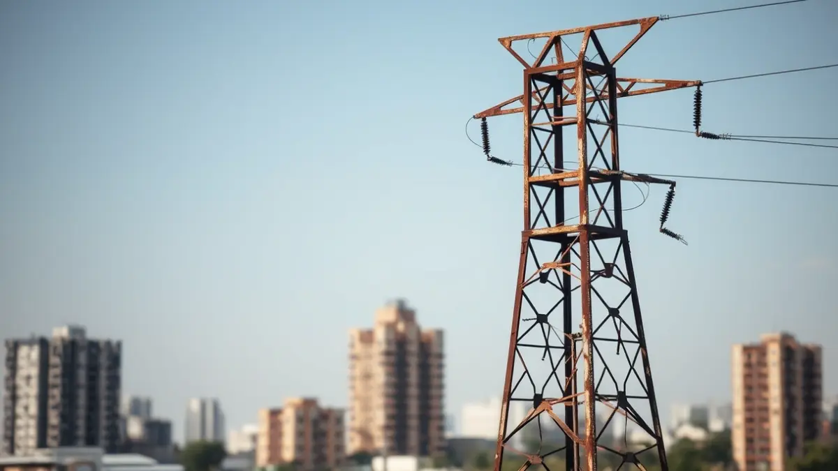 Imagen de una antigua torre eléctrica en Erandio, que será retirada tras las quejas vecinales.