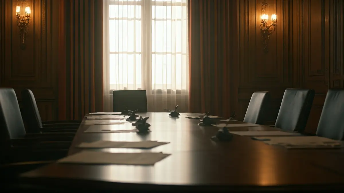 Generic image of documents on a table in a formal meeting.