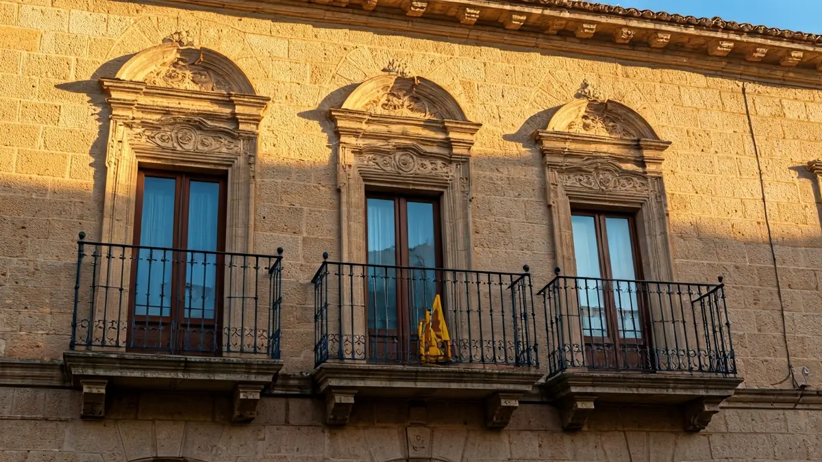 Generic image: Town hall facade, under sunlight.