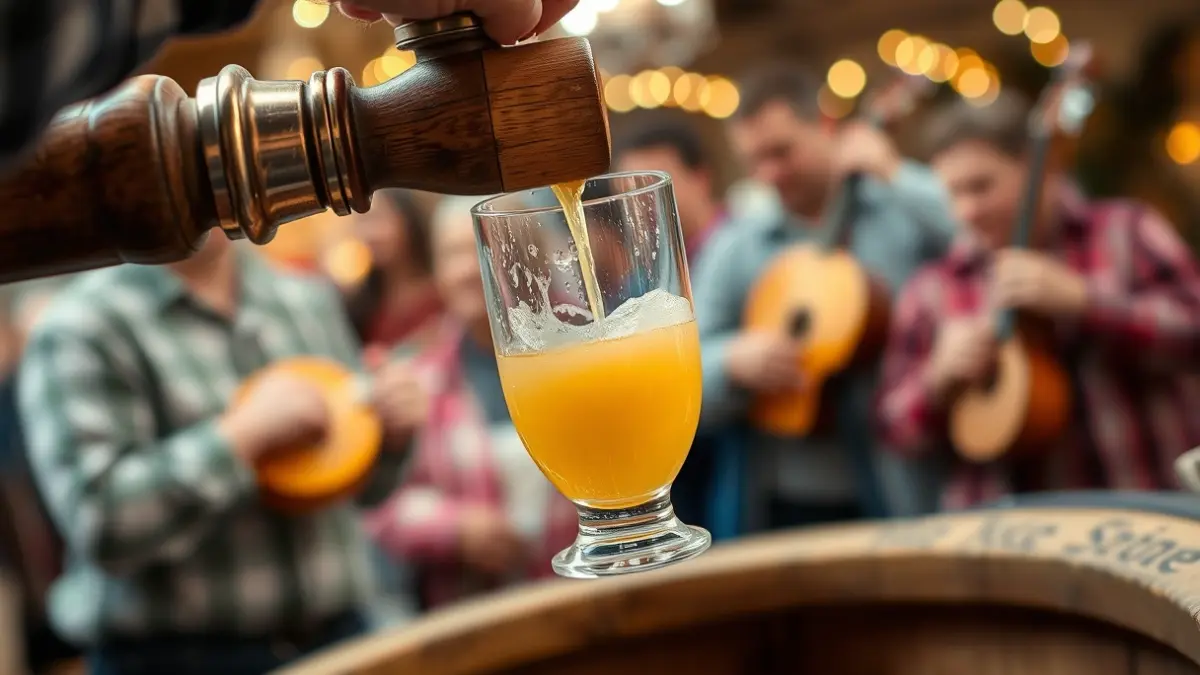 Sagardo Eguneko irudi generikoa, sagardoa edalontzi batean isurtzen.