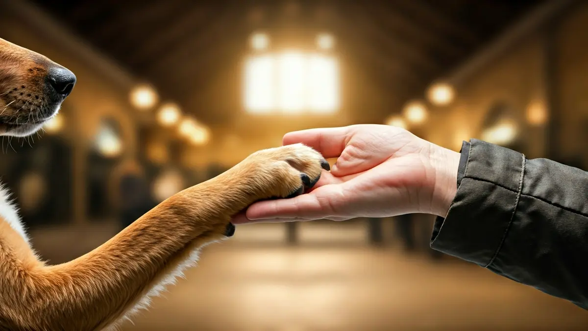 Irudi generikoa, txakur baten eta gizaki baten arteko lankidetza sinbolizatzen duena.