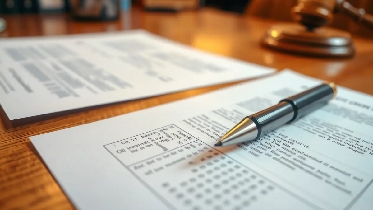 Irudi generikoa dokumentu ofizialena, burokrazia eta prozesu legalak irudikatzen dituena.