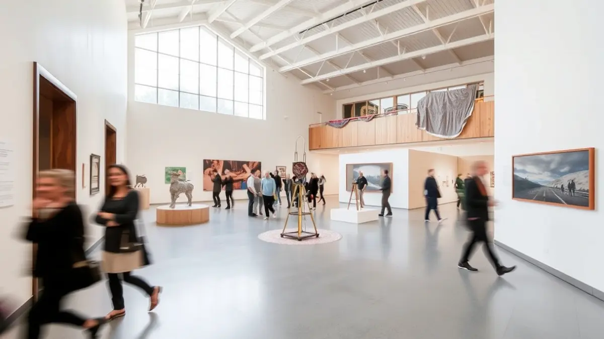 Euskal Museoaren barrualde berritua, arte-instalazio modernoekin eta argi naturalarekin.