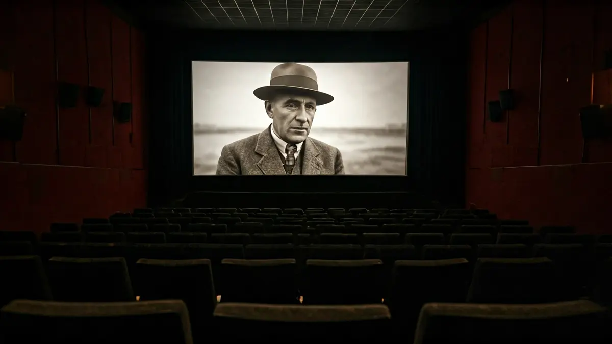 Imagen genérica del interior de una sala de cine con una gran pantalla y asientos vacíos.