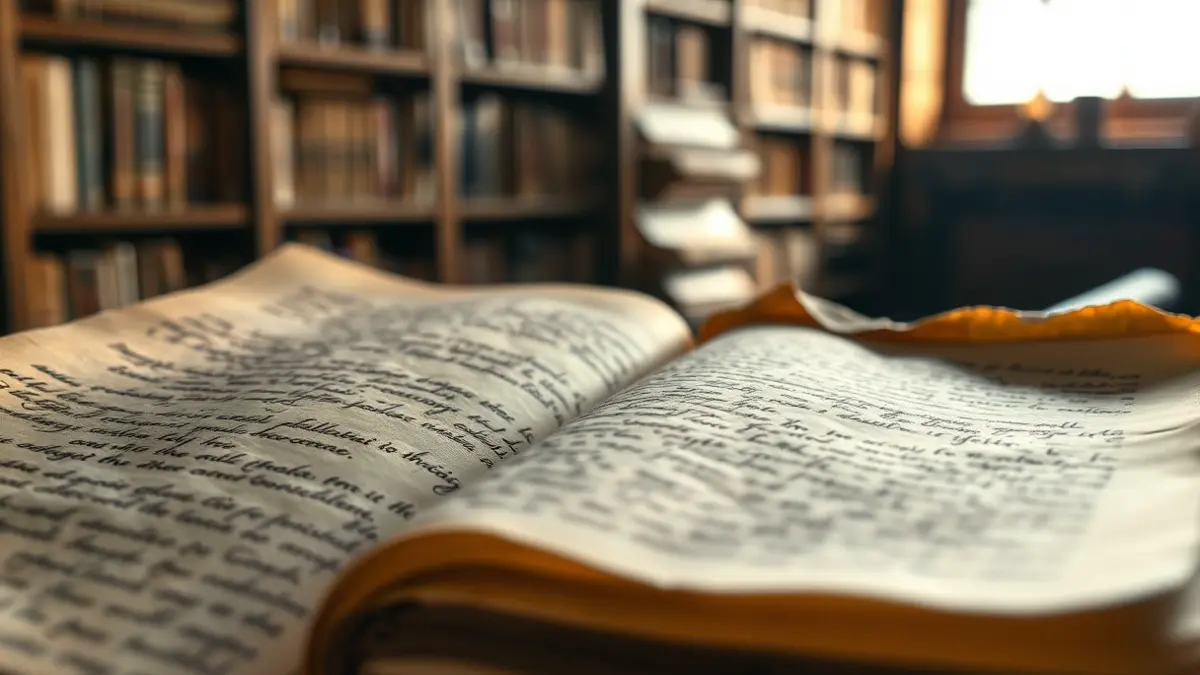 Artxiboko dokumentu zaharren irudi generikoa, ikerketa historikoa irudikatzen duena.