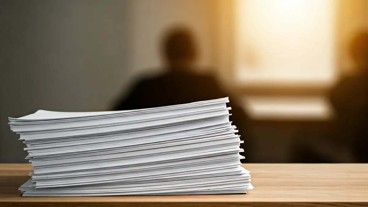 Imagen genérica de una pila de documentos y formularios oficiales, simbolizando procesos administrativos.