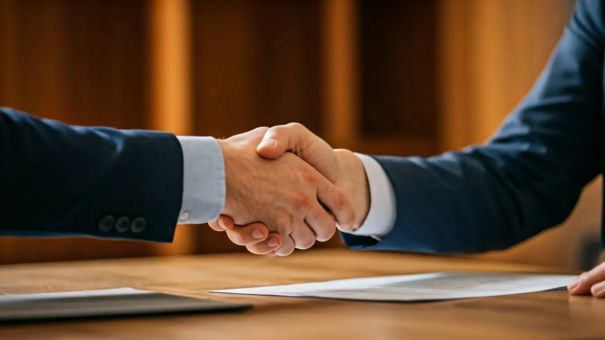 Irudi generikoa negoziazio edo bitartekaritza baten eskuak erakusten.