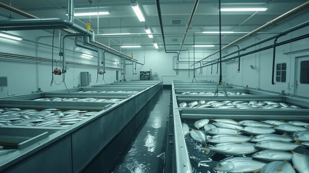 Generic image of a modern industrial fish farm.
