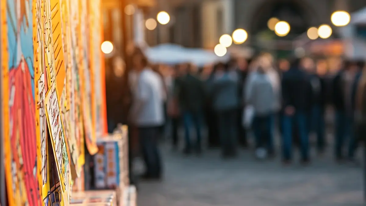 Irudi generikoa manga eta anime jaialdi bateko giro bizia erakusten duena.