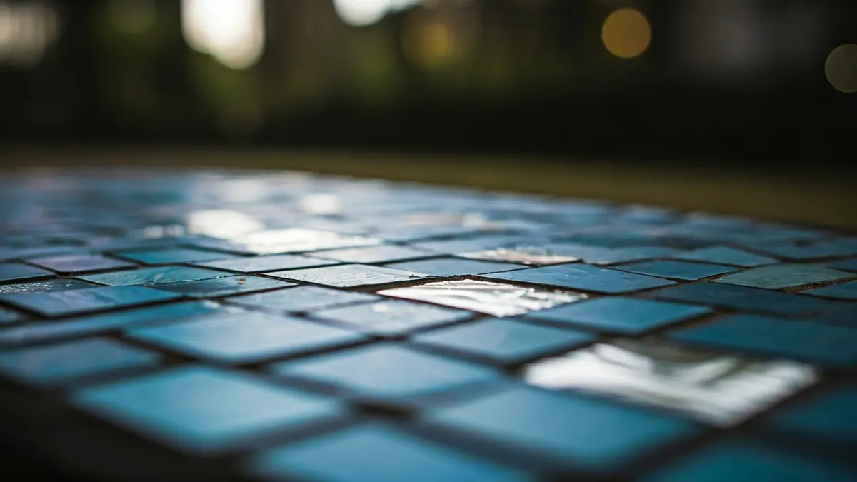 Generic image of a close-up of a mosaic made from recycled glass, showing vibrant colors and complex patterns.