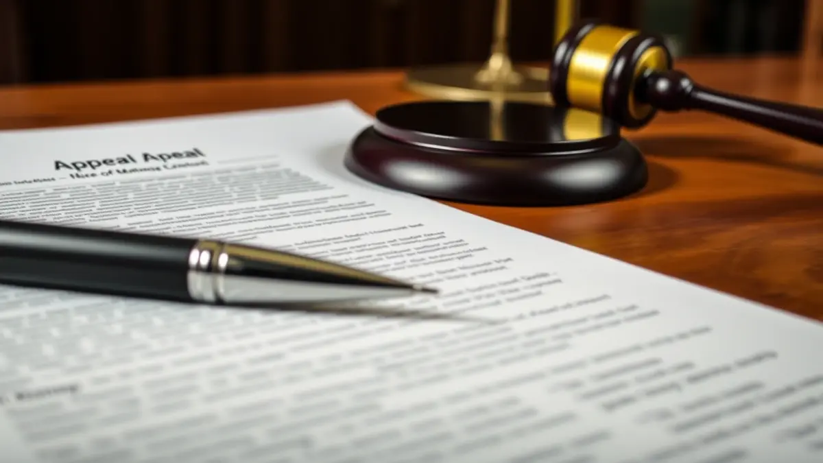 Generic image of a legal document, a pen, and a gavel, suggesting a legal appeal.