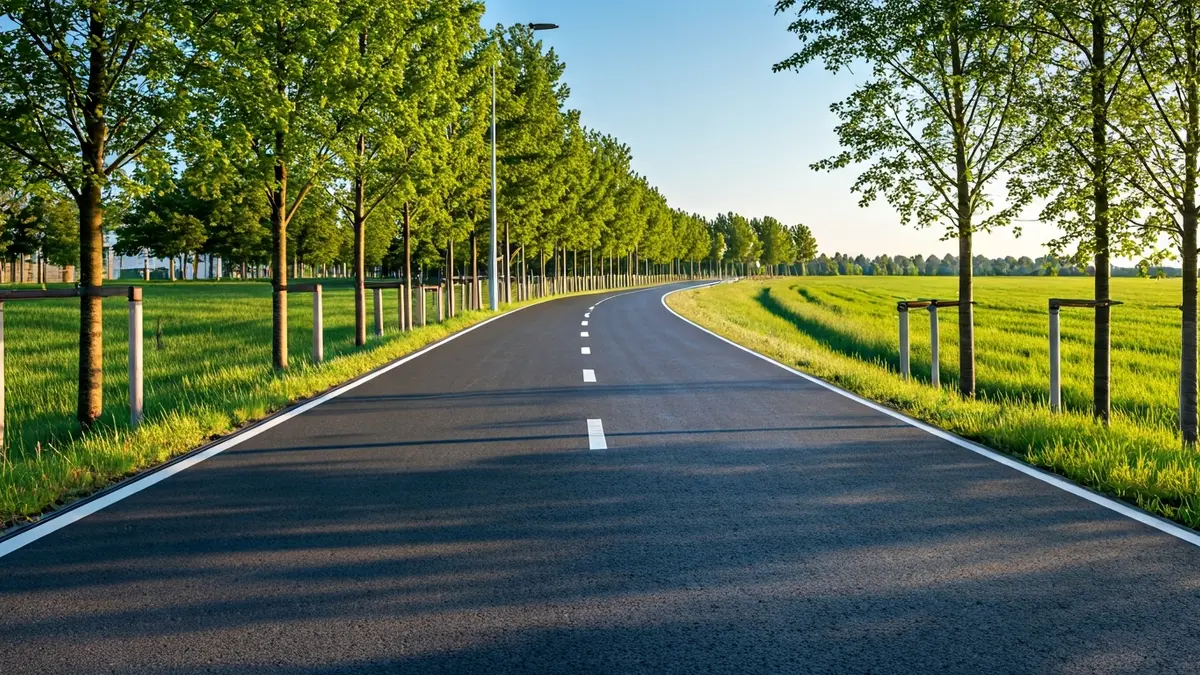 Imagen genérica de un nuevo carril bici que conecta una ciudad con un parque tecnológico.