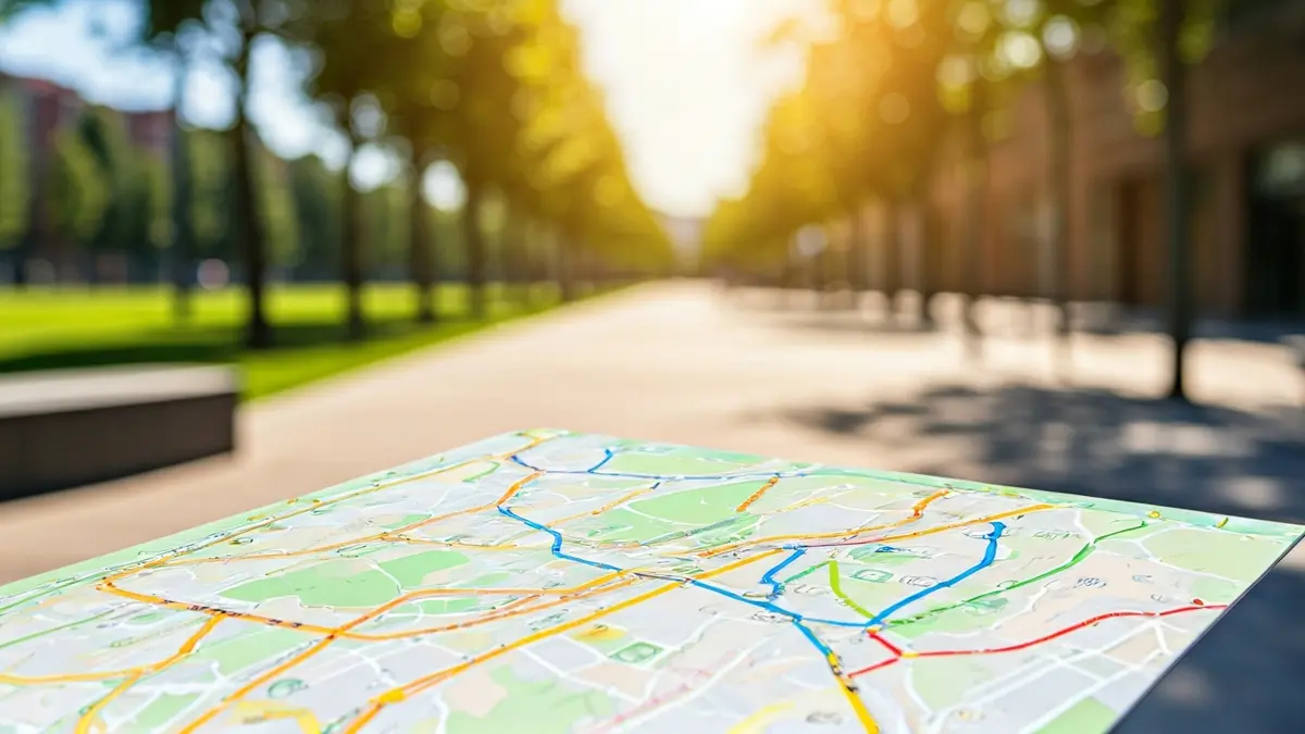 Detailed map of cycling routes in Vitoria-Gasteiz, showing the Mugibike service and parking spots.