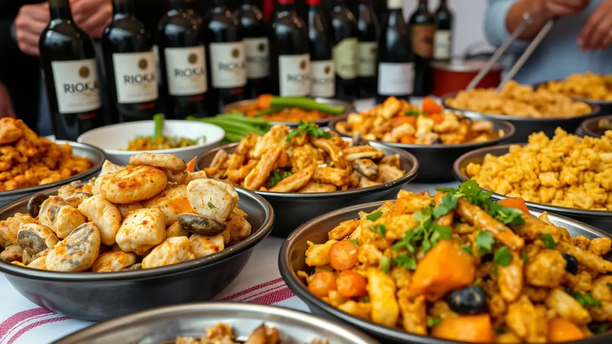 Imagen genérica de un concurso culinario con platos típicos, ambientando las fiestas de Álava.
