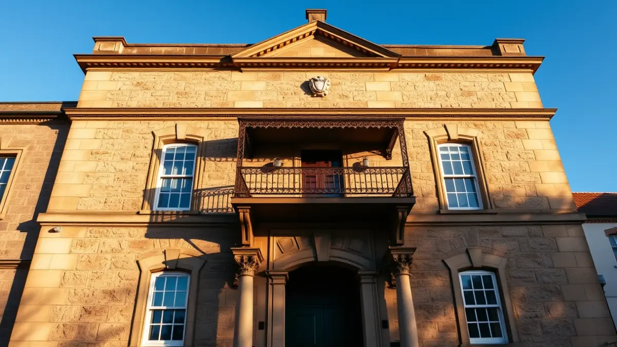 Generic image of Gaztelu town hall facade, under sunlight