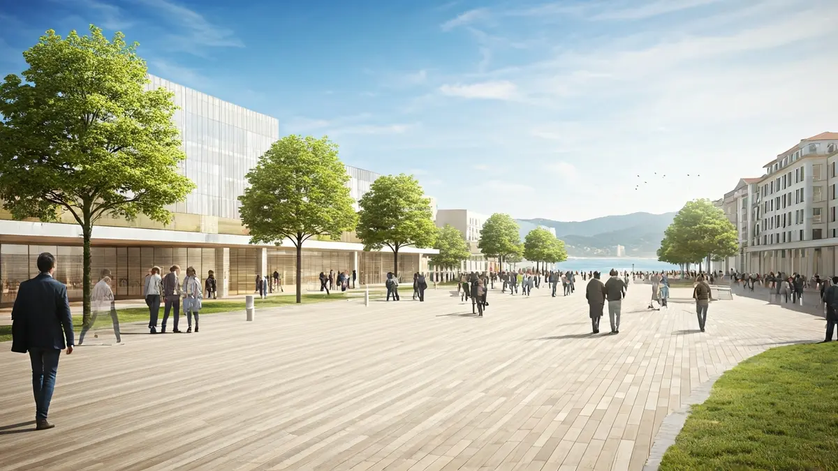 Getariako HAPO berriaren aurrerapenaren irudi generikoa, hirigintza jasangarria irudikatzen duena.