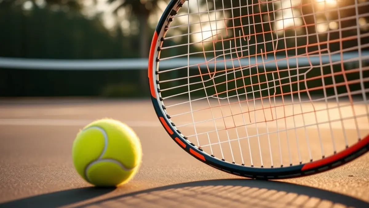 Generic image of a tennis racket and ball at a sports facility.