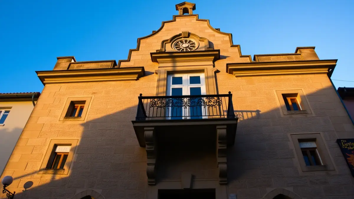 Gipuzkoako udaletxe baten irudi generikoa, eguzkipean.