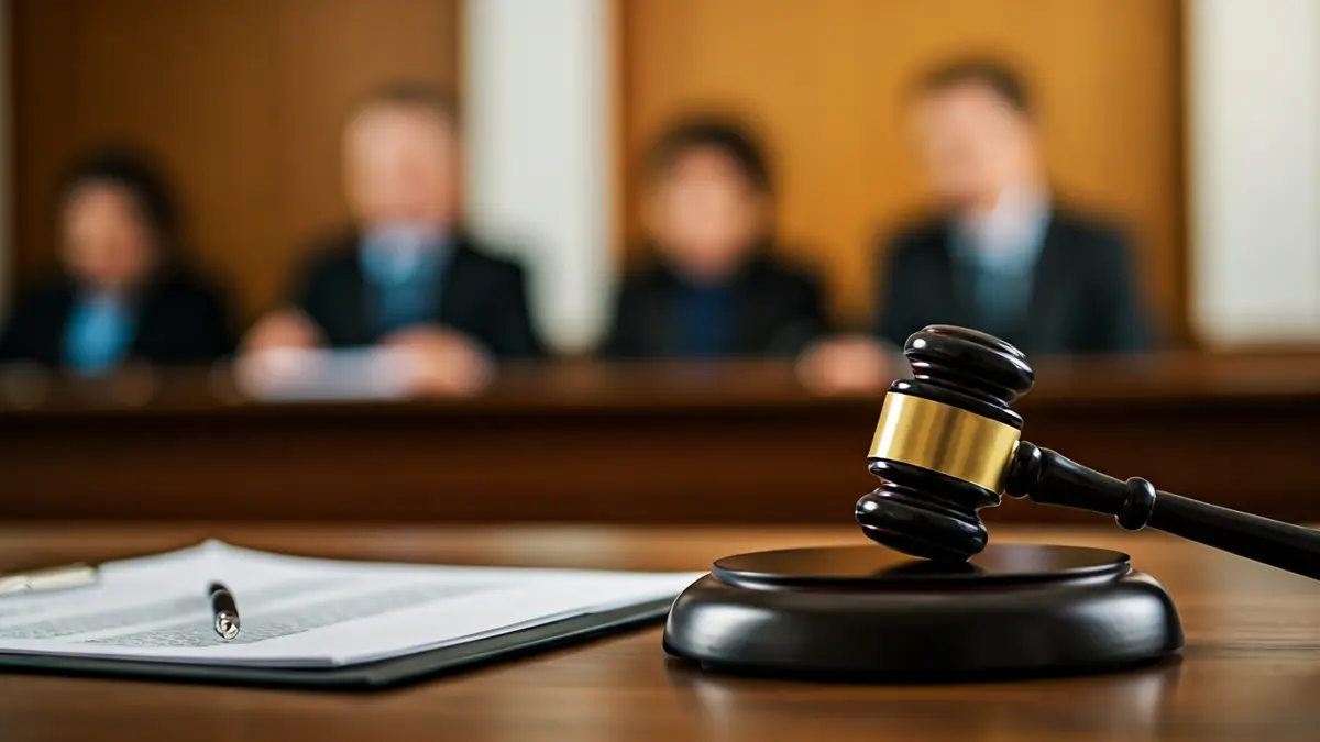 Imagen genérica de un documento legal y un mazo en un juzgado.
