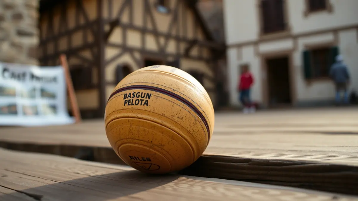 Imagen genérica: Una pelota vasca en un frontón.