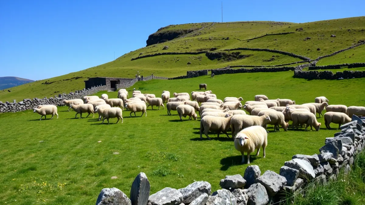 Irudi generikoa Gipuzkoako mendiko larre batean bazkatzen ari diren ardiena.