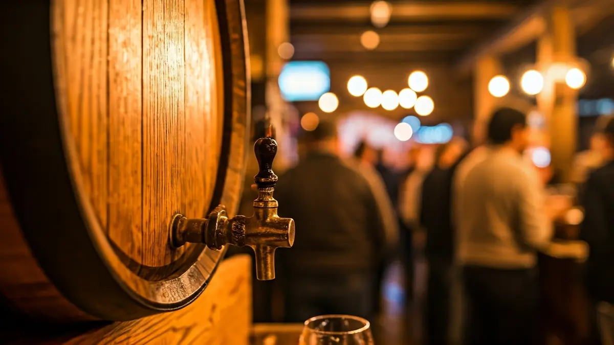 Imagen genérica de una kupela de sidra tradicional en un ambiente de sidrería.