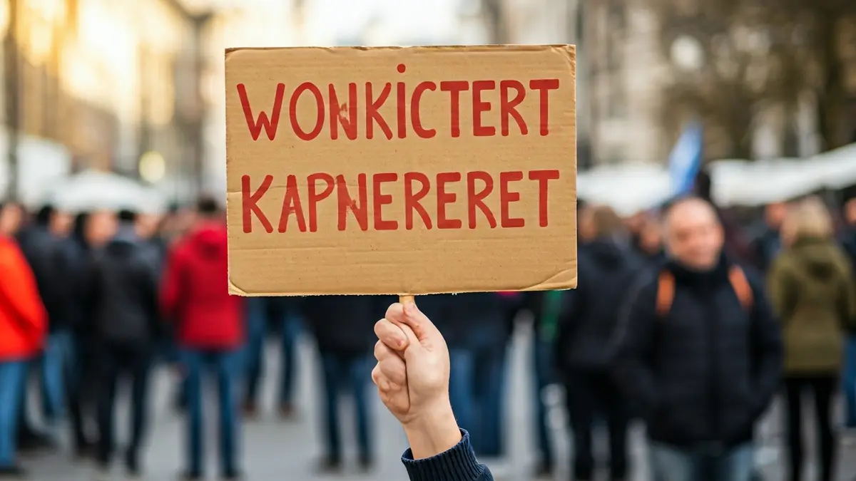 Irudi generikoa, langileen eskubideen aldeko protesta seinale bat erakusten duena.