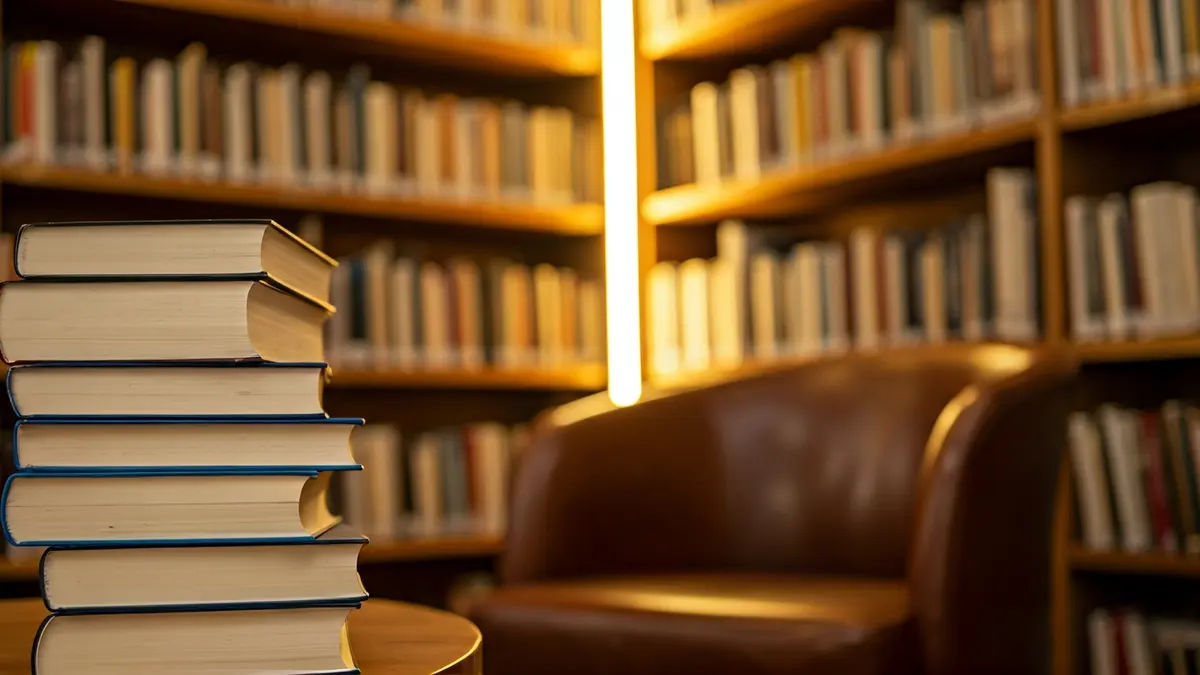 Irudi generikoa liburutegi baten barrualdeko irakurketa-txoko batekoa, liburu eta aulki erosoekin.