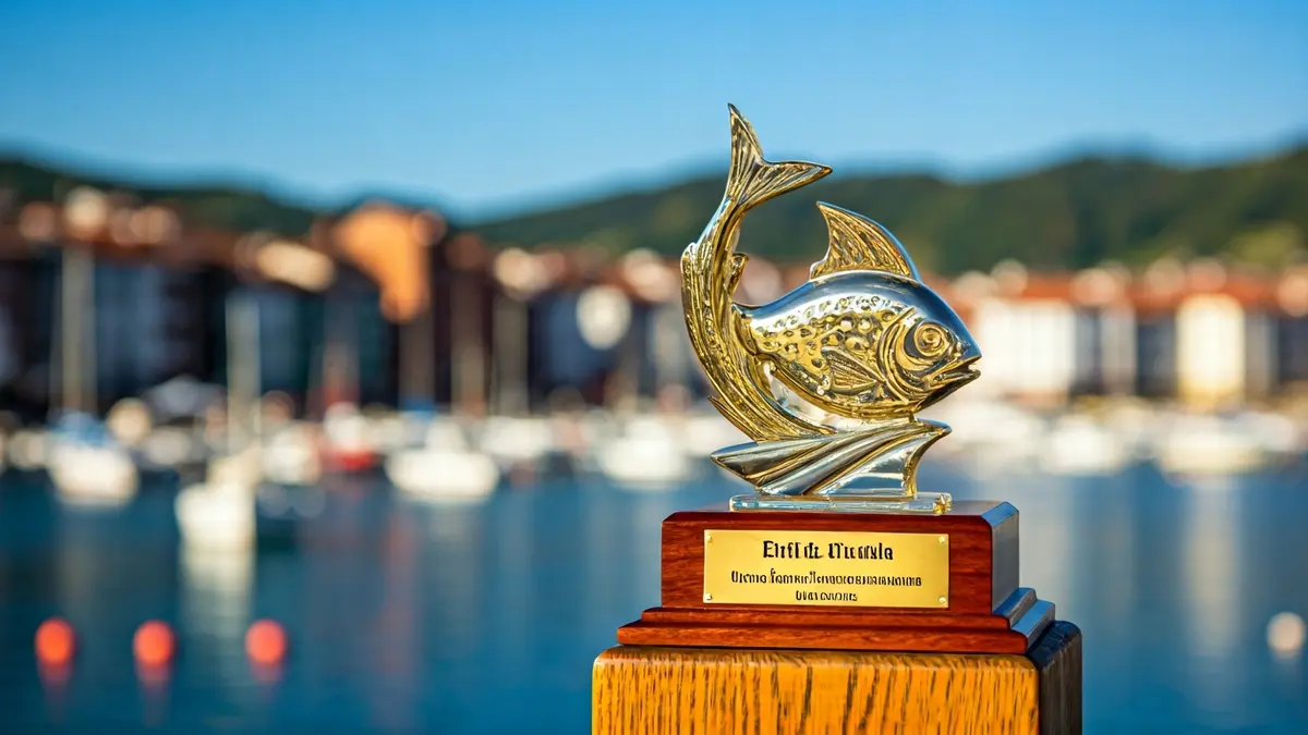 Imagen del Premio Hegaluze, otorgado en el marco de la Feria del Pescado de Bermeo.