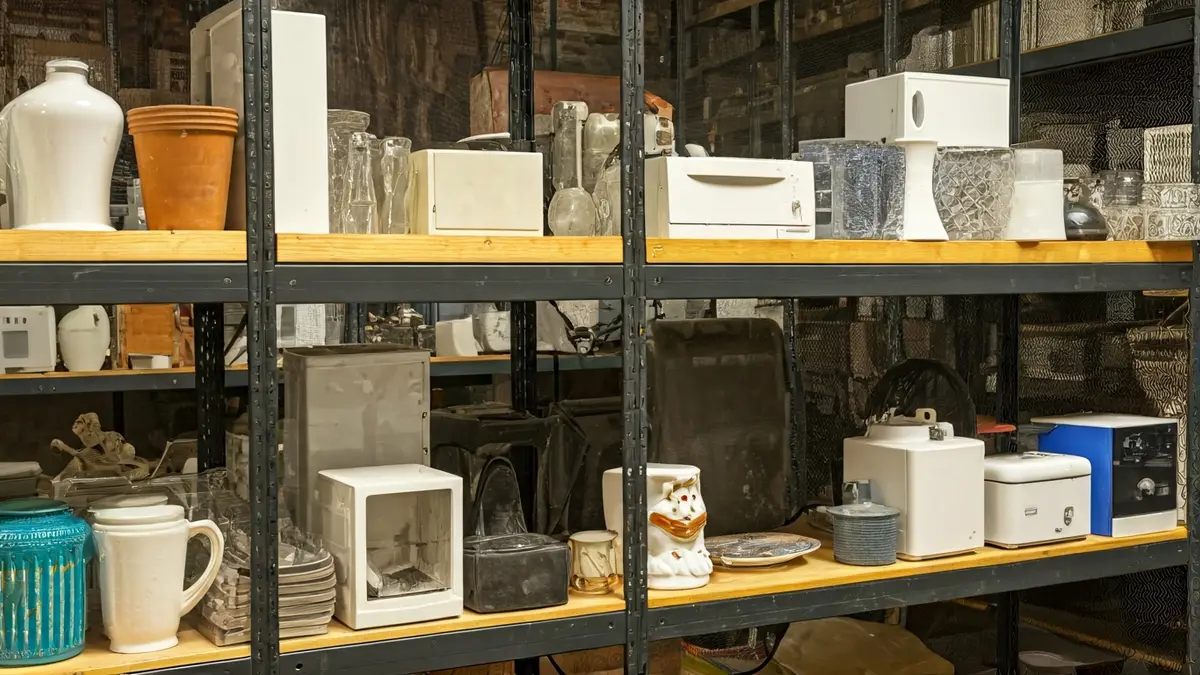 Imagen genérica de objetos de segunda mano en un centro de reciclaje, listos para su reutilización.