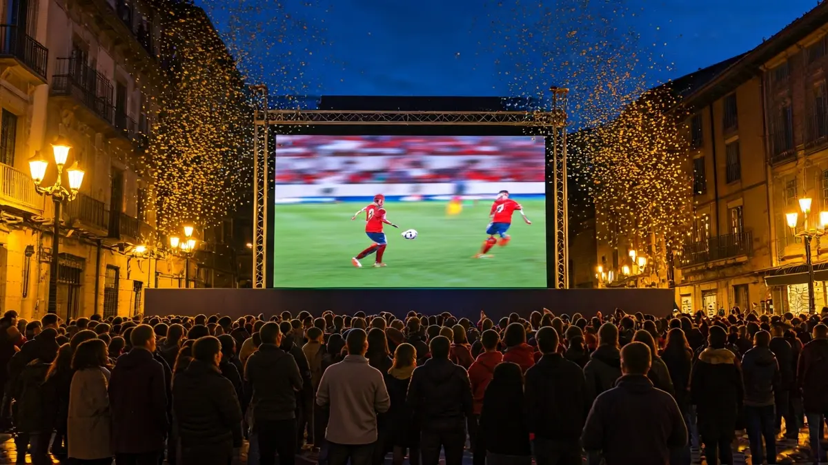 Generic image of people watching a football match, in Hondarribia.