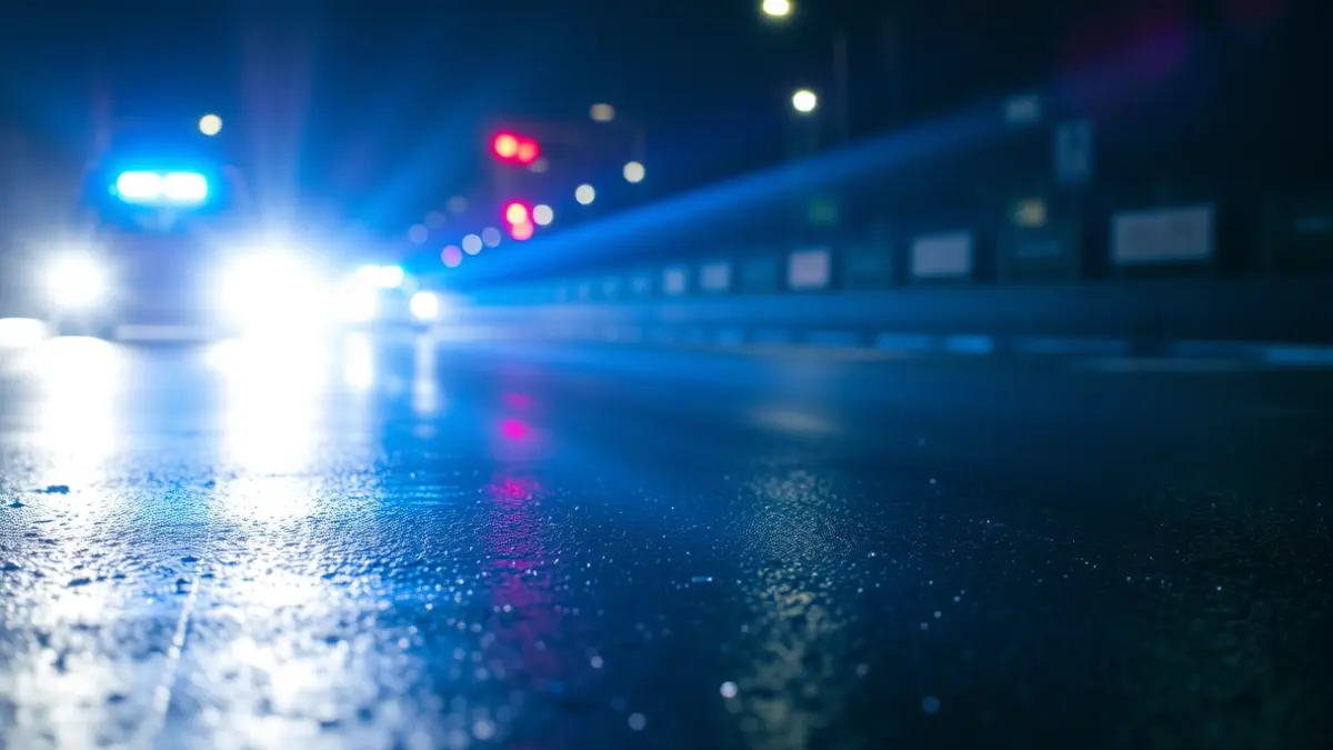 Generic image: Emergency lights reflecting on wet asphalt at night, in an urban setting in Euskadi.