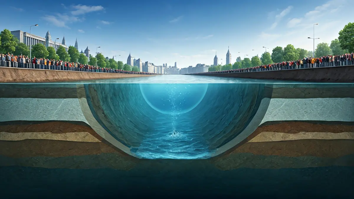 Imagen técnica del proyecto de construcción del túnel bajo la ría.