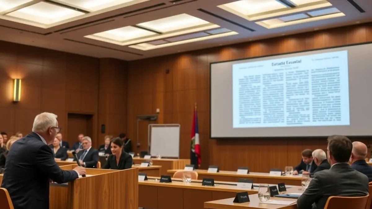 Image of an academic congress held in Bizkaia Aretoa, with a speaker at the podium.