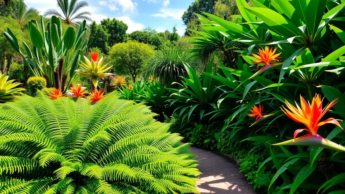 Generic image of a botanical garden with exotic and lush plants.