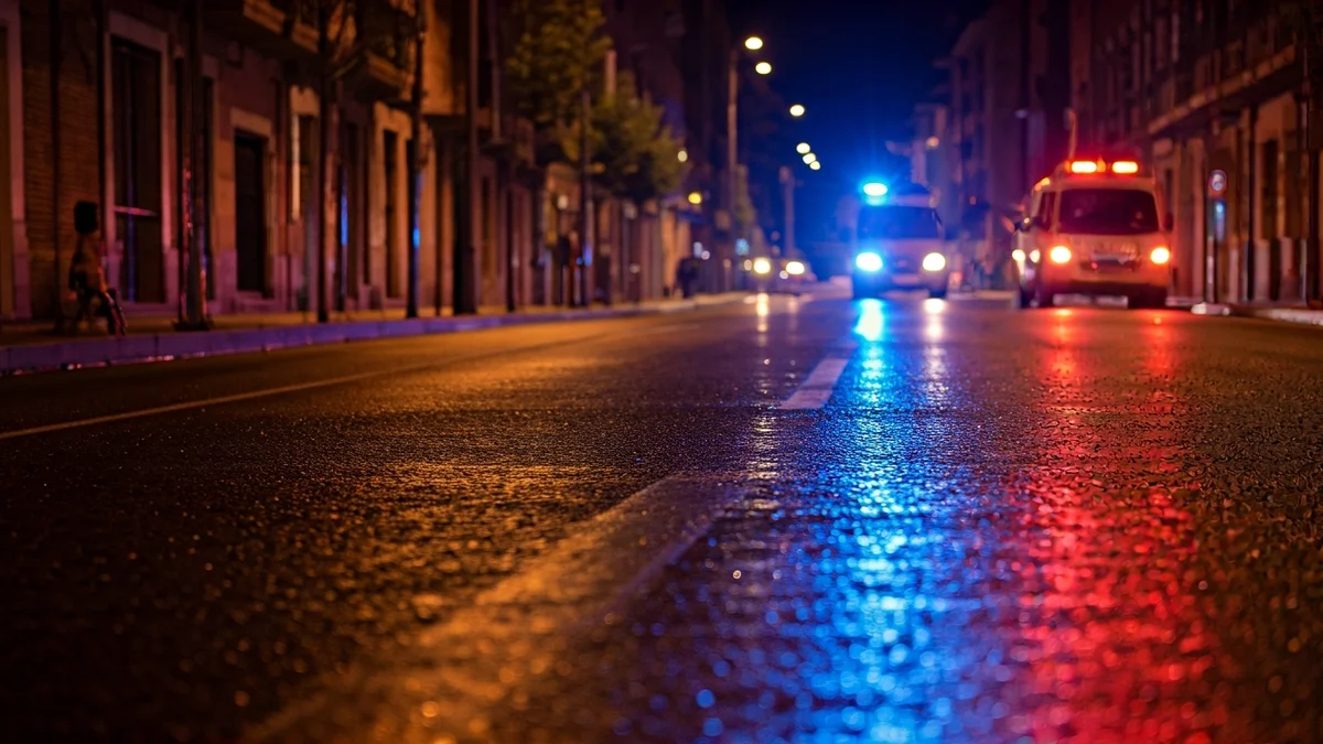 Irudi generikoa errepide heze batean islatzen diren larrialdi-argi urdin eta gorrienak, Euskal Herriko hiri-ingurune batean.