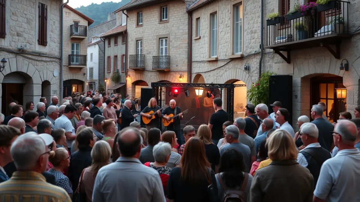 Iurreta herriko auzo batean musika emanaldia ikusten ari den jendearen irudi generikoa.