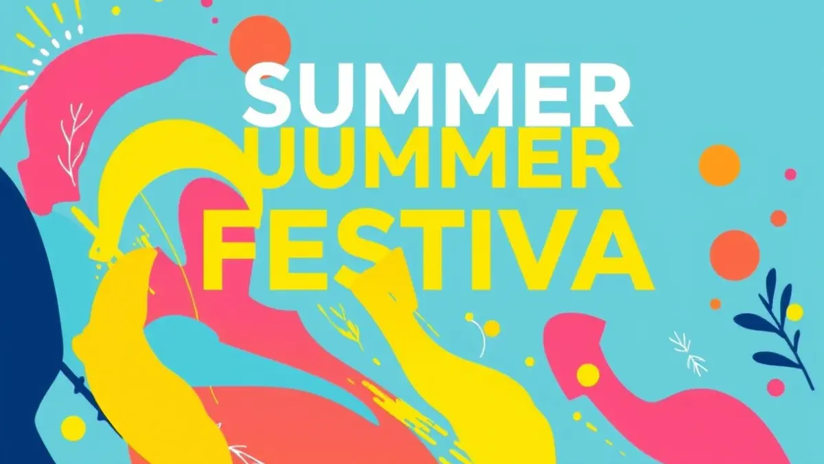 Generic image of a vibrant, abstract design for a festival poster competition.