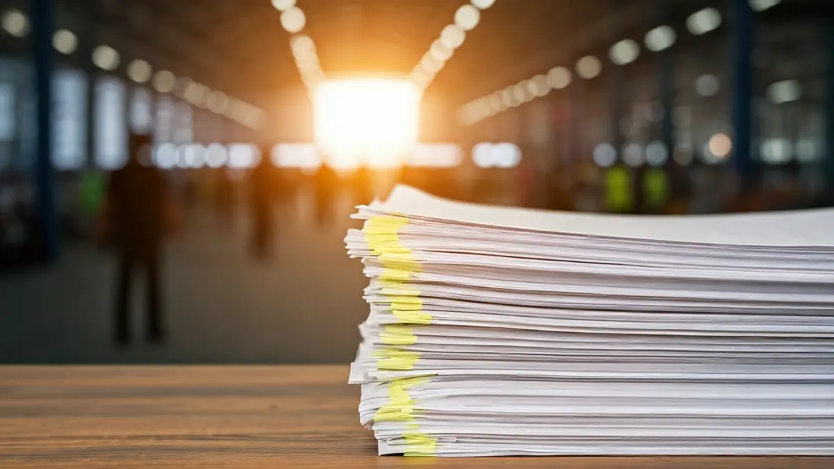 Generic image of documents from a labor inspection report.